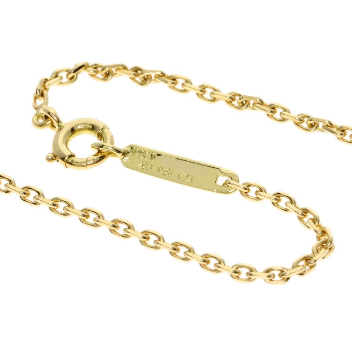 Van Cleef & Arpels Angelic Diamond Hematite Necklace K18 Yellow Gold Ladies [Used]
