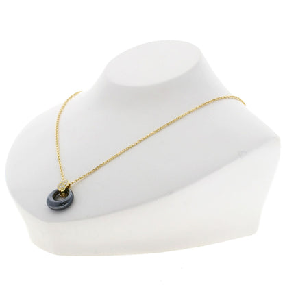 Van Cleef & Arpels Angelic Diamond Hematite Necklace K18 Yellow Gold Ladies [Used]