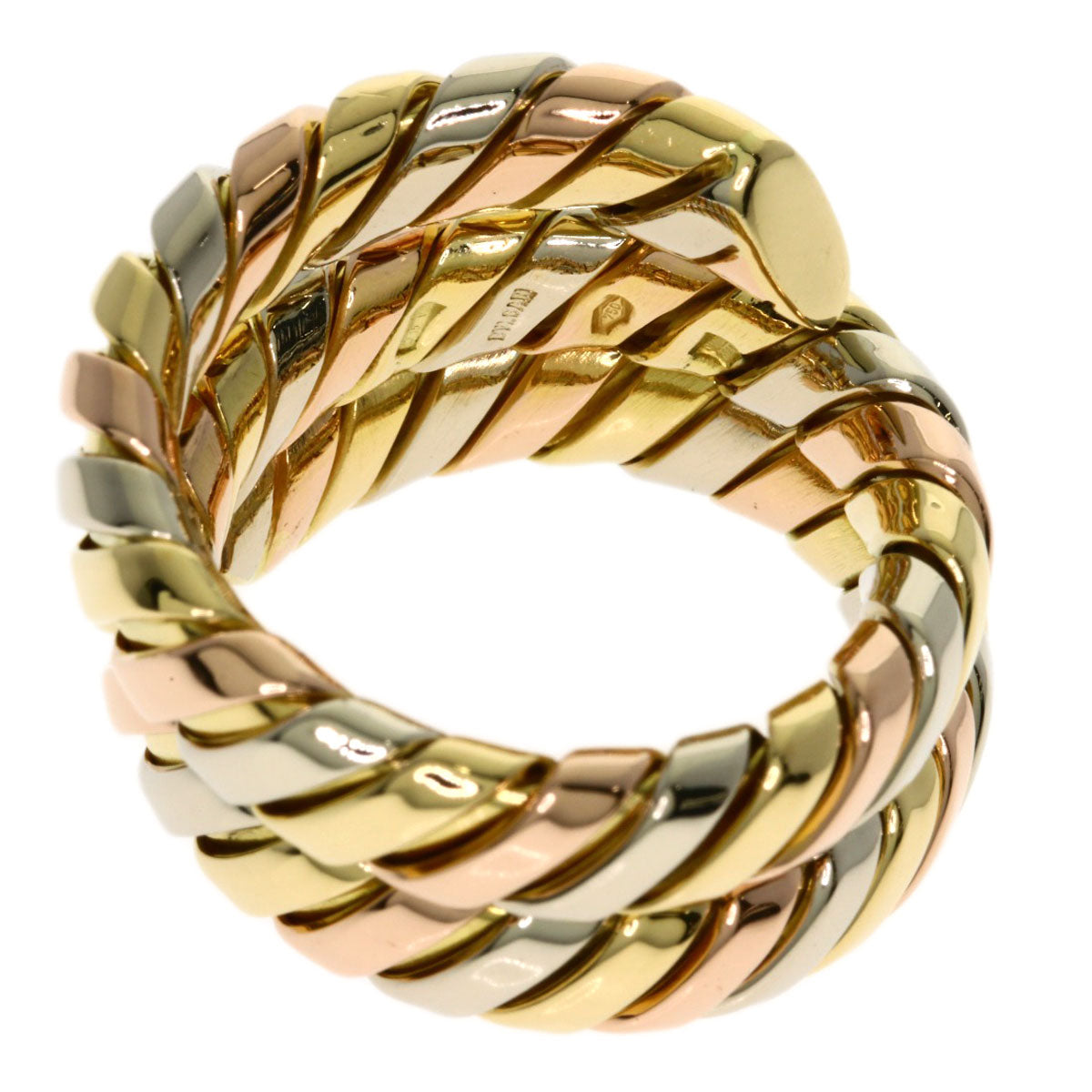 BVLGARI Tubogas Ring K18 Yellow Gold 18K Pink GoldLadies [Used]