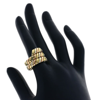 BVLGARI Tubogas Ring K18 Yellow Gold 18K Pink GoldLadies [Used]