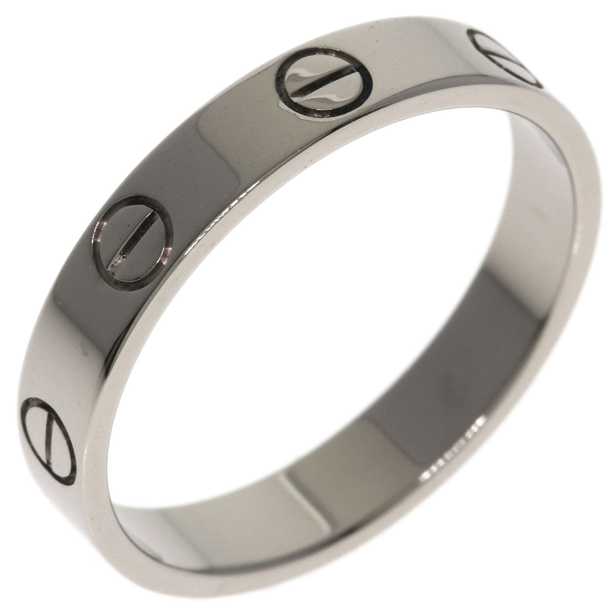 CARTIER Mini love ring #54 Ring K18 White Gold Ladies [Used]