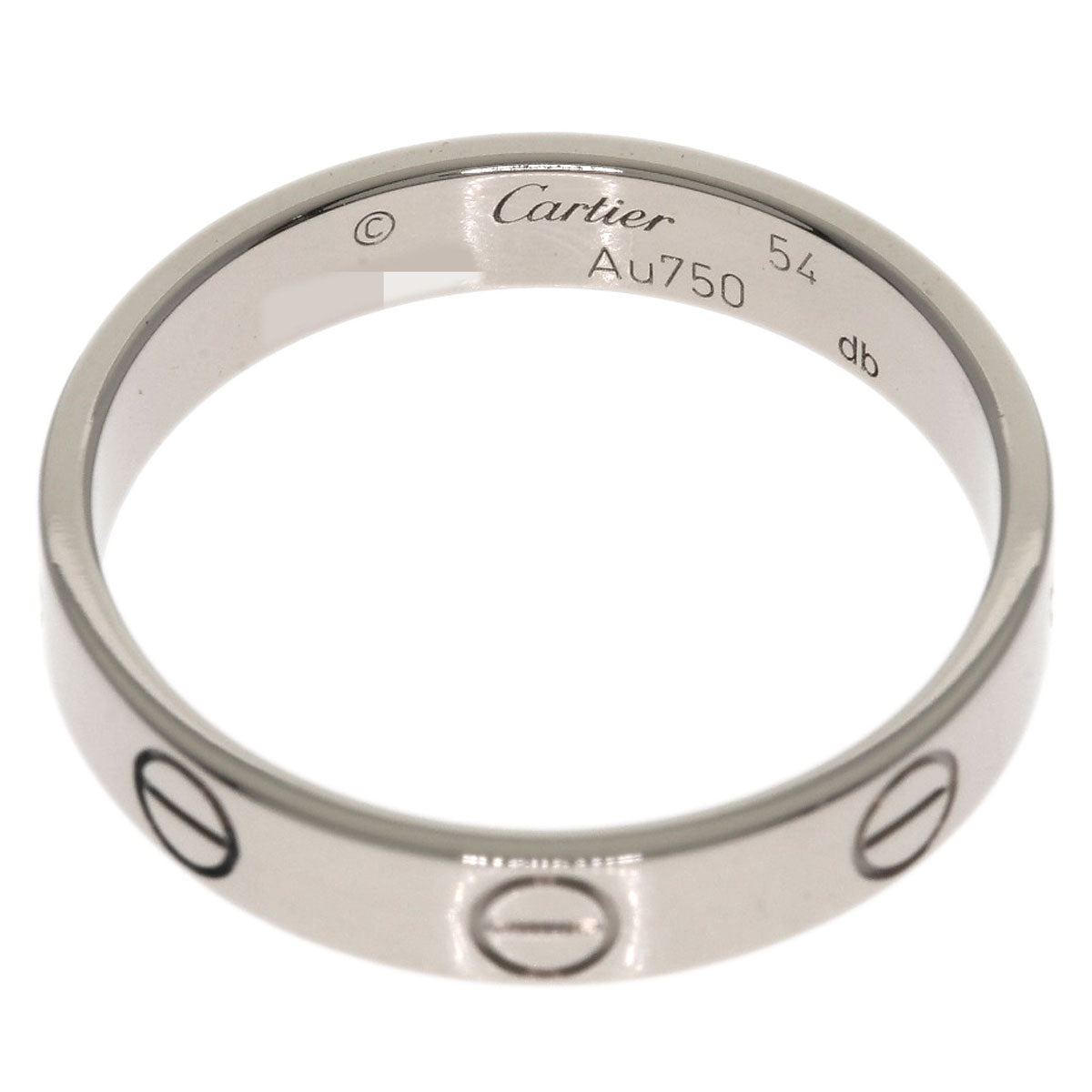 CARTIER Mini love ring #54 Ring K18 White Gold Ladies [Used]
