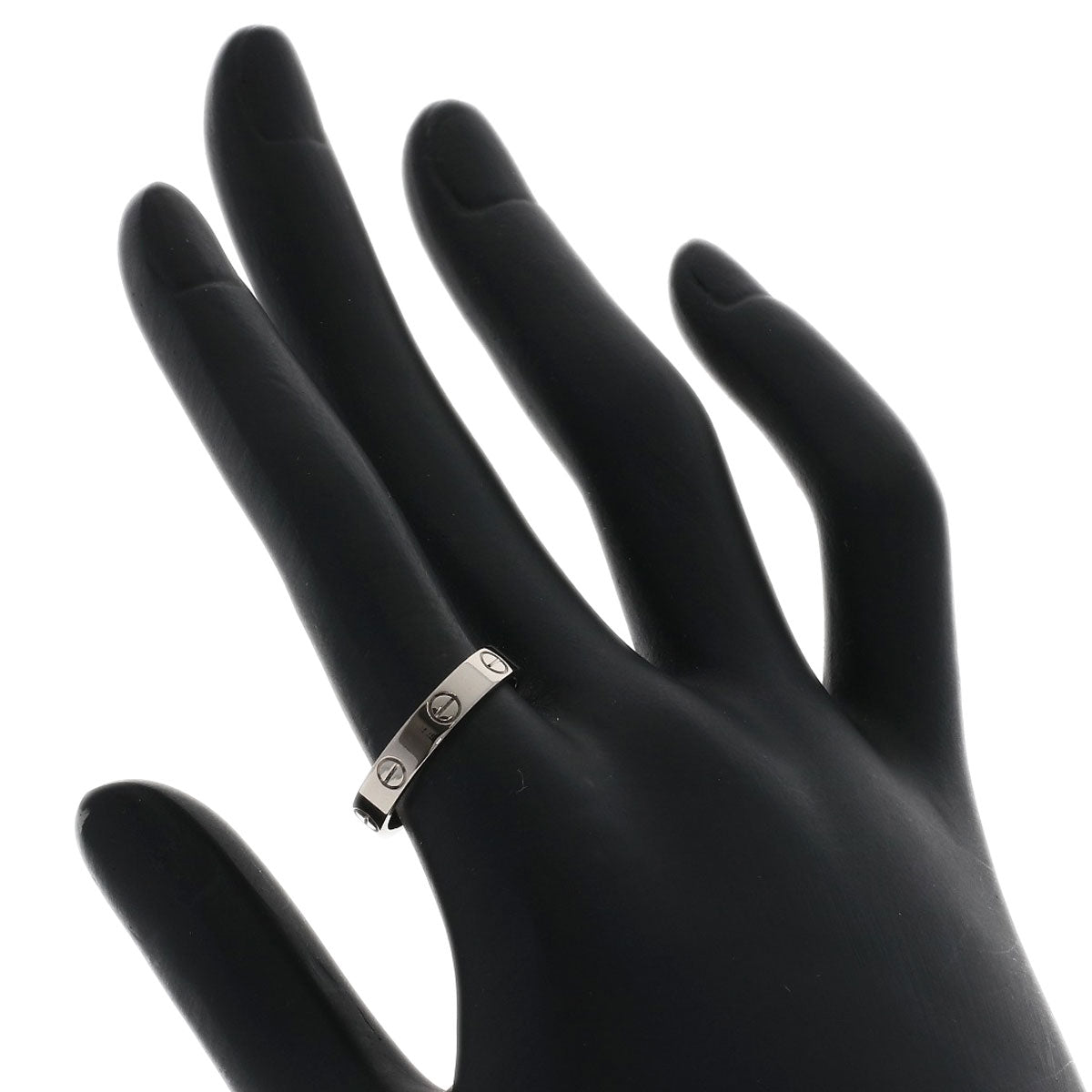 CARTIER Mini love ring #54 Ring K18 White Gold Ladies [Used]