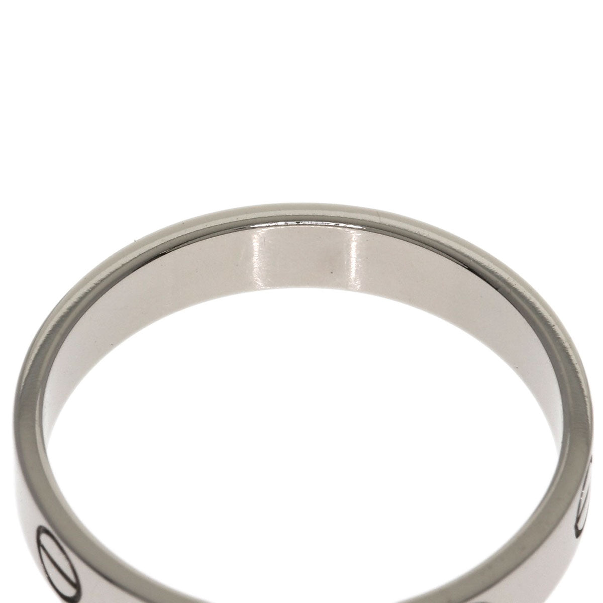 CARTIER Mini love ring #54 Ring K18 White Gold Ladies [Used]
