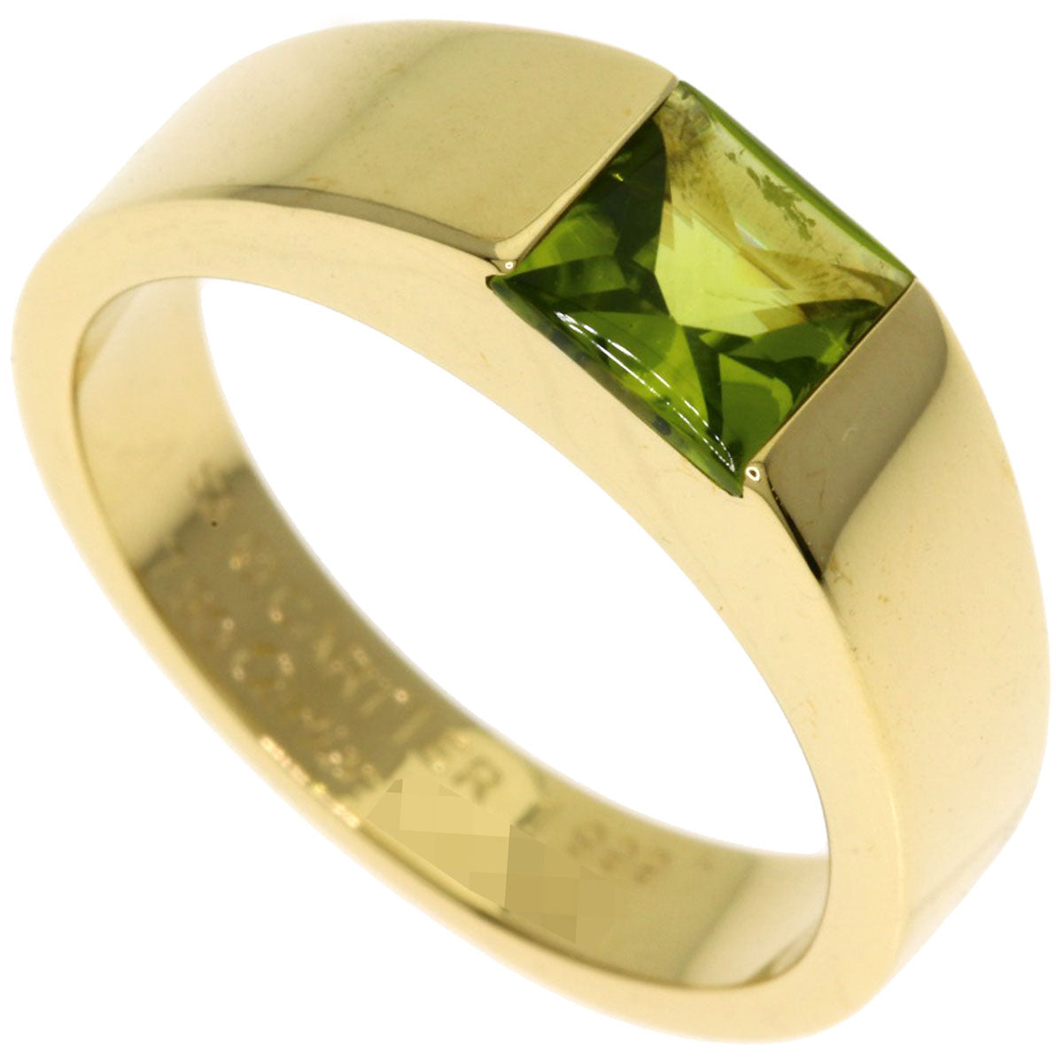 CARTIER Tank Peridot #53 Ring K18 Yellow Gold Ladies [Used]