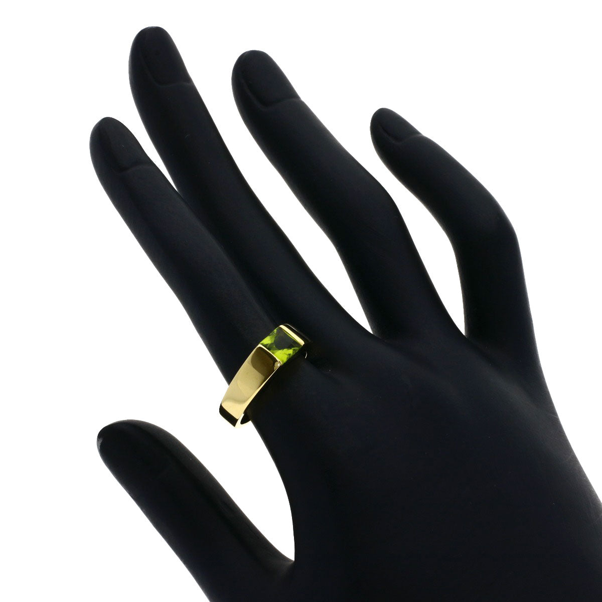 CARTIER Tank Peridot #53 Ring K18 Yellow Gold Ladies [Used]