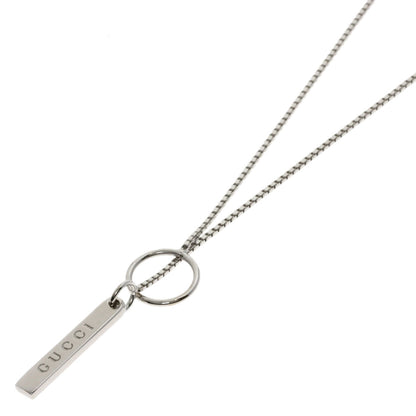 GUCCI lariat Necklace K18 White Gold Ladies [Used]