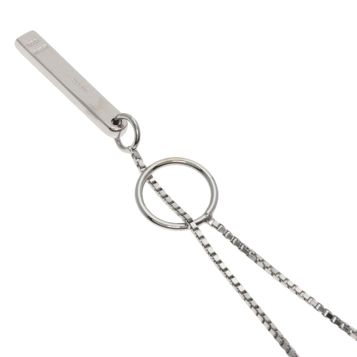 GUCCI lariat Necklace K18 White Gold Ladies [Used]