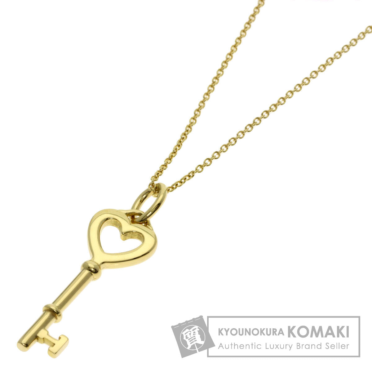 TIFFANY&Co. Heart key Necklace K18 Yellow Gold Ladies [Used]