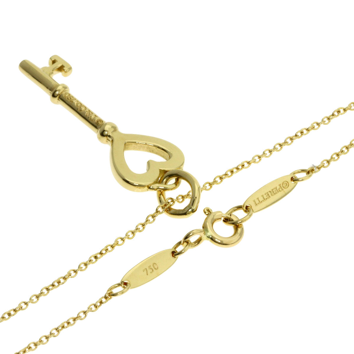 TIFFANY&Co. Heart key Necklace K18 Yellow Gold Ladies [Used]