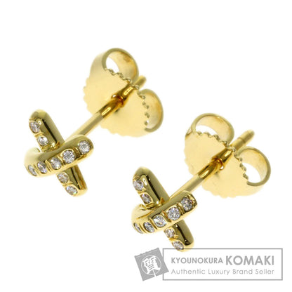 TIFFANY&Co. Cross-stitch Diamond earring K18 Yellow Gold Ladies [Used]