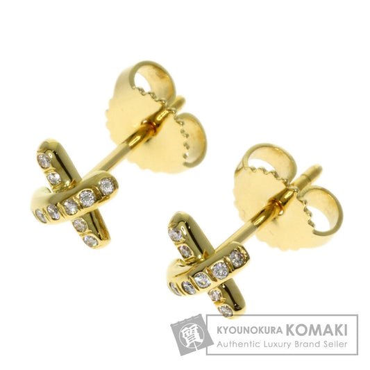 TIFFANY&Co. Cross-stitch Diamond earring K18 Yellow Gold Ladies [Used]