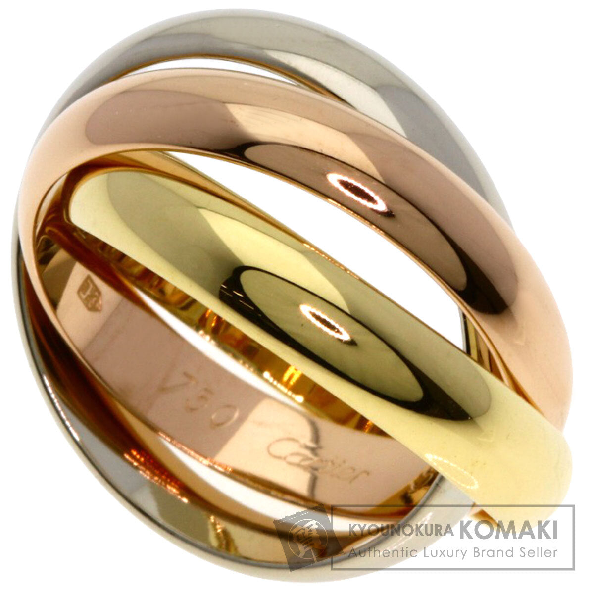 CARTIER Trinity MM #53 Ring K18 Yellow Gold 18K Pink GoldLadies [Used]