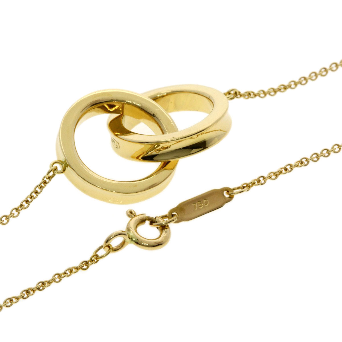 TIFFANY&Co. Interlocking 1837 Necklace K18 Yellow Gold Ladies [Used]