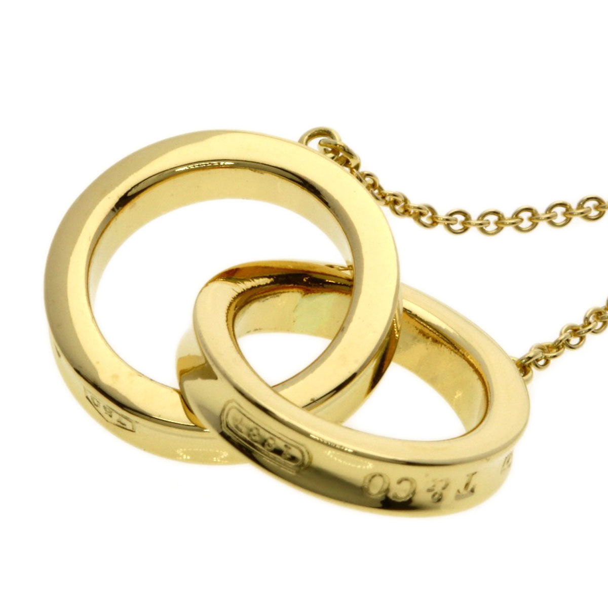 TIFFANY&Co. Interlocking 1837 Necklace K18 Yellow Gold Ladies [Used]