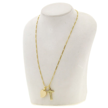 BVLGARI Cross Heart Vintage Necklace K18 Yellow Gold Ladies [Used]