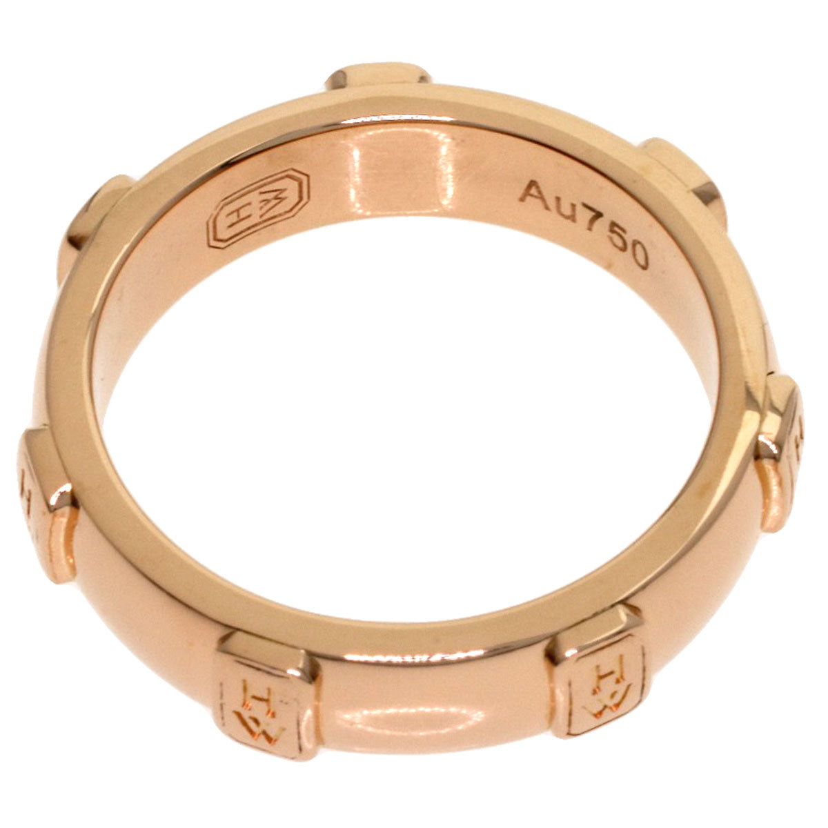 HARRY WINSTON HW logo 1P Diamond Ring K18 Pink Gold Ladies [Used]