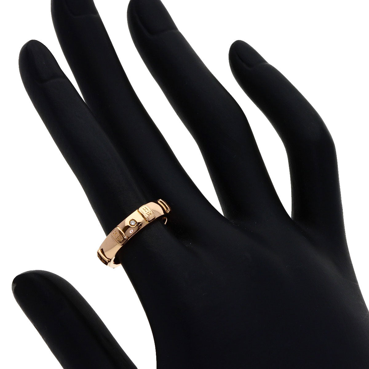 HARRY WINSTON HW logo 1P Diamond Ring K18 Pink Gold Ladies [Used]