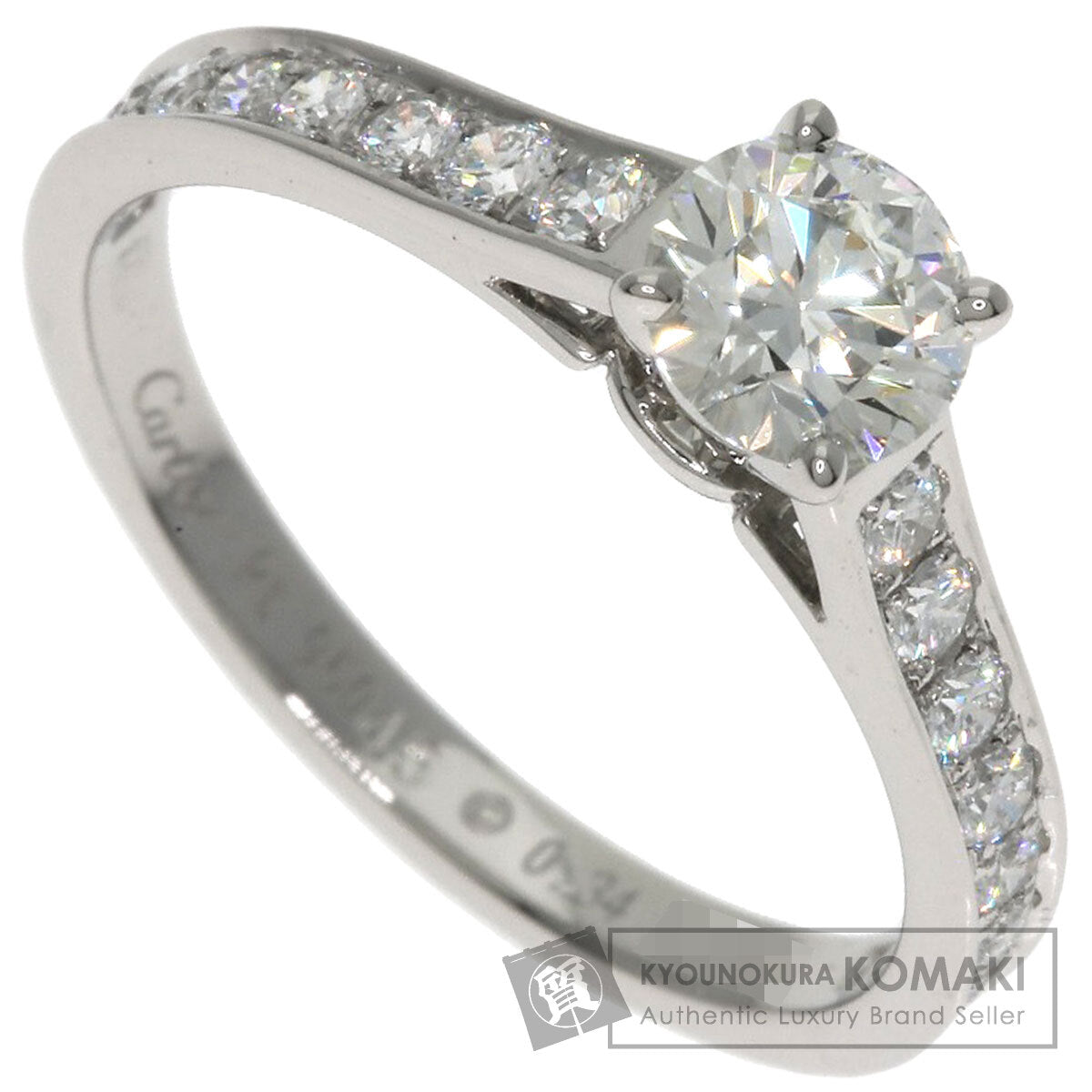 CARTIER Solitaire 1P Diamond #45 Ring Platinum PT950 Ladies [Used]