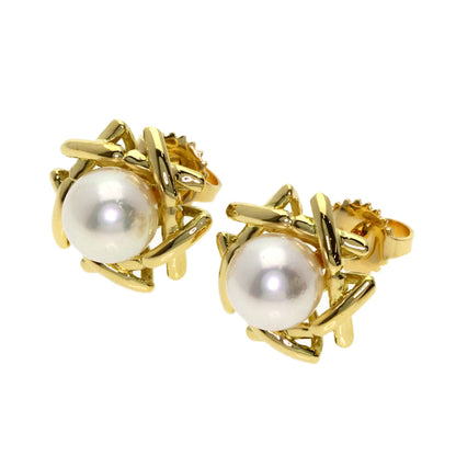 TIFFANY&Co. Kiss Around Pearl Pearl earring K18 Yellow Gold Ladies [Used]