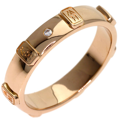 HARRY WINSTON HW Logo 1P Diamond Ring K18 Pink Gold Ladies [Used]