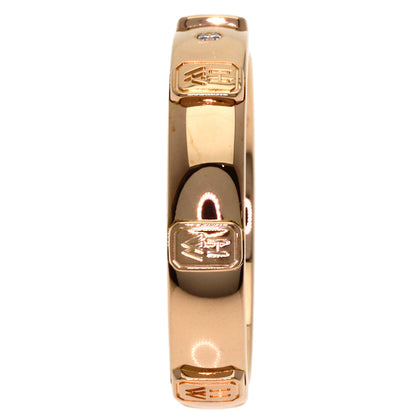 HARRY WINSTON HW Logo 1P Diamond Ring K18 Pink Gold Ladies [Used]