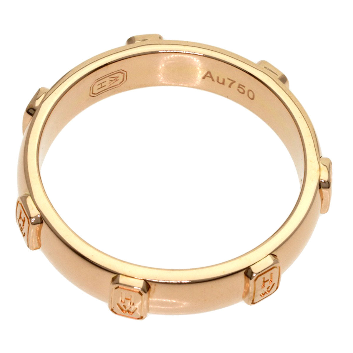 HARRY WINSTON HW Logo 1P Diamond Ring K18 Pink Gold Ladies [Used]