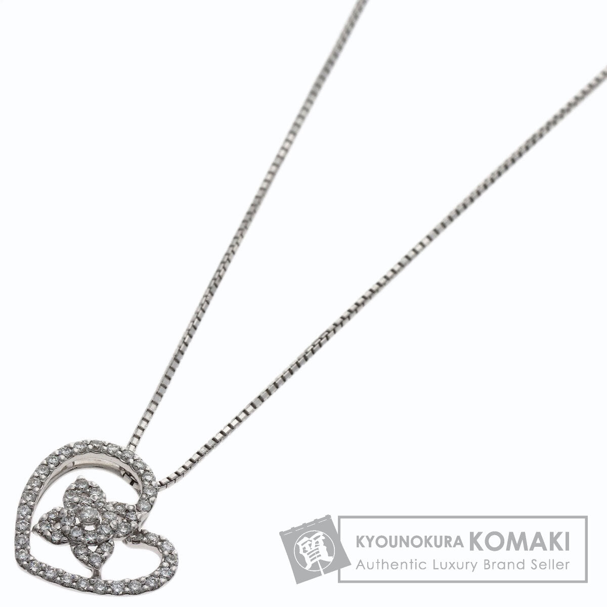 0.25ct Diamond Necklace K18 White Gold 3.4g　Ladies