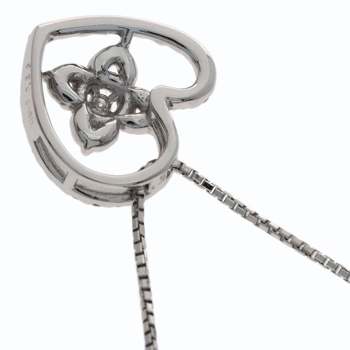 0.25ct Diamond Necklace K18 White Gold 3.4g　Ladies
