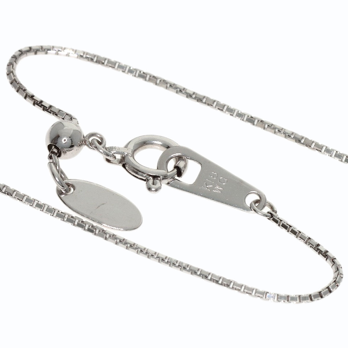 0.25ct Diamond Necklace K18 White Gold 3.4g　Ladies