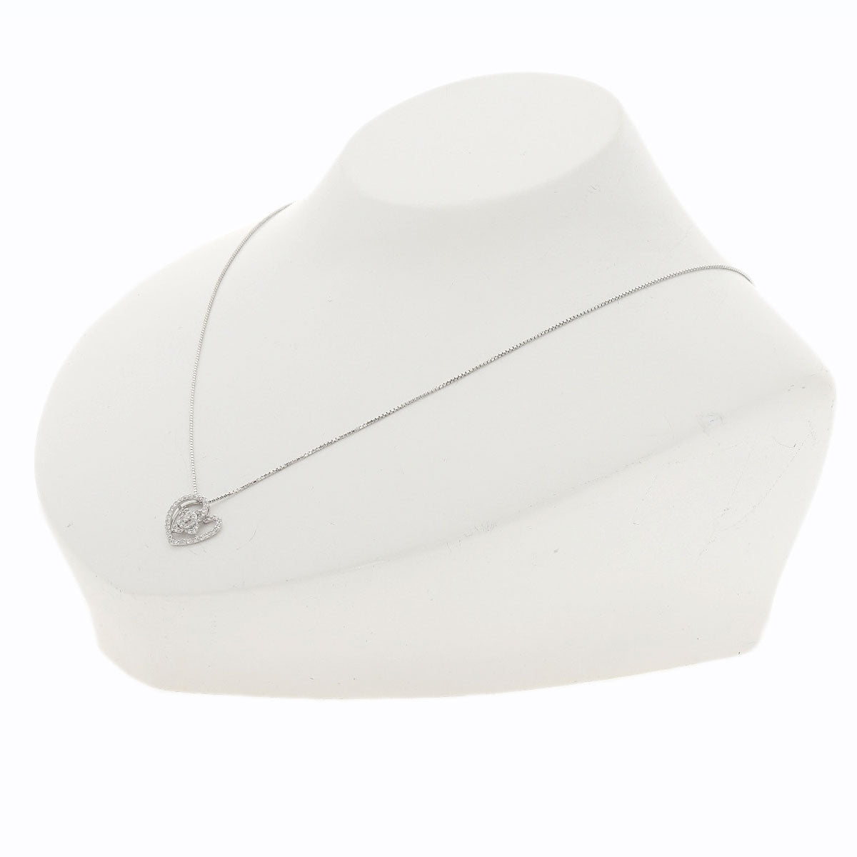 0.25ct Diamond Necklace K18 White Gold 3.4g　Ladies