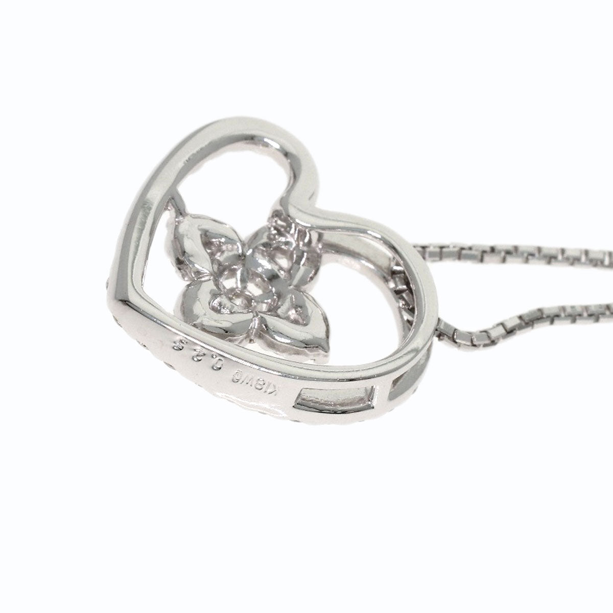 0.25ct Diamond Necklace K18 White Gold 3.4g　Ladies