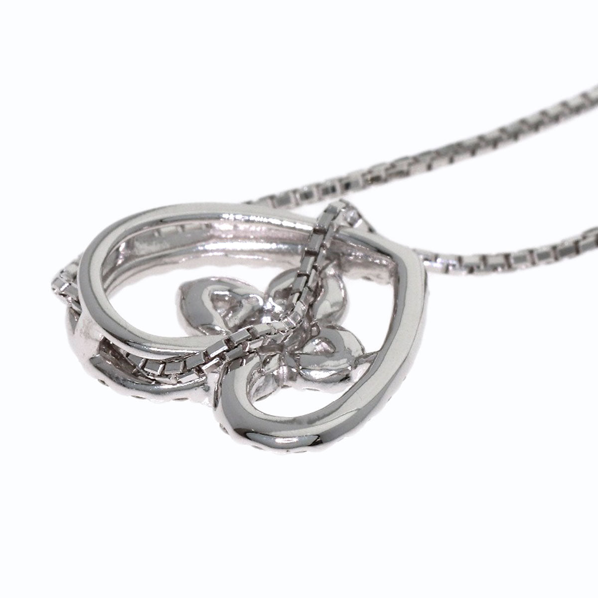 0.25ct Diamond Necklace K18 White Gold 3.4g　Ladies