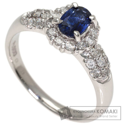 0.7ct Sapphire Diamond Ring Platinum PT900 5.6g　Ladies