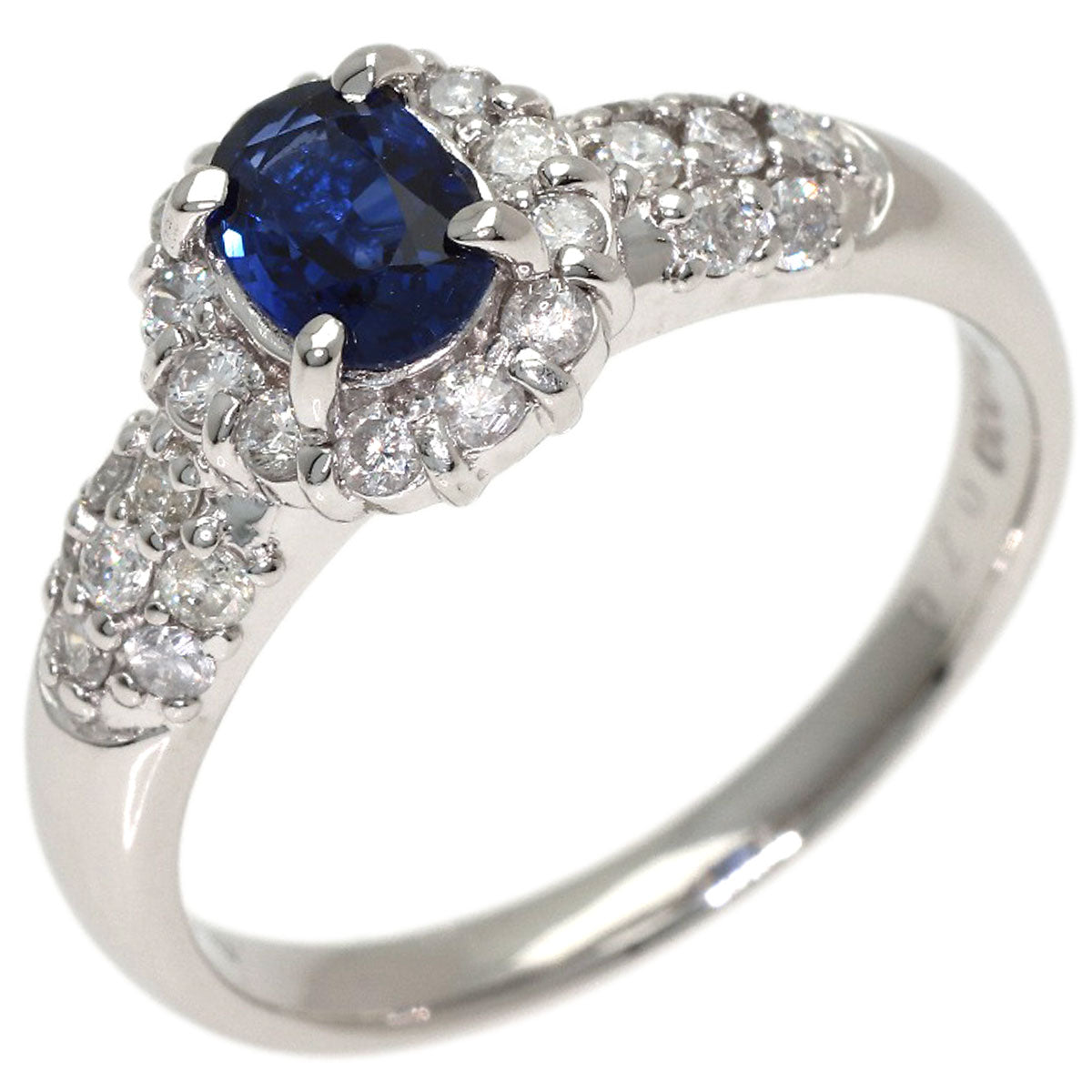 0.7ct Sapphire Diamond Ring Platinum PT900 5.6g　Ladies