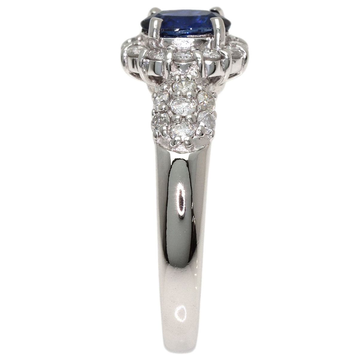 0.7ct Sapphire Diamond Ring Platinum PT900 5.6g　Ladies