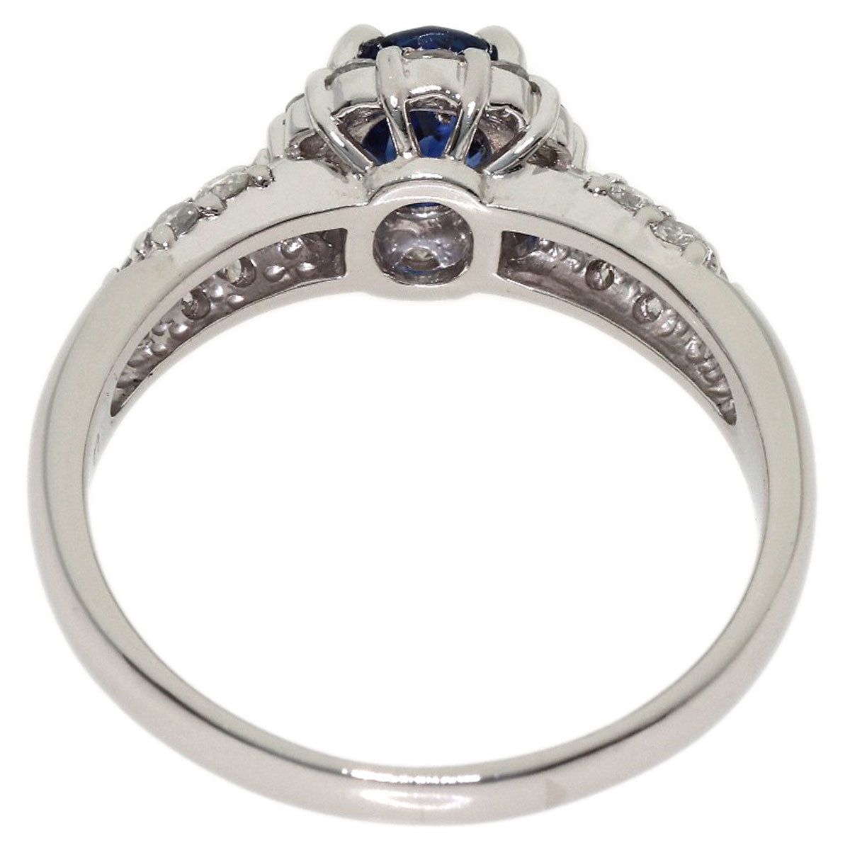 0.7ct Sapphire Diamond Ring Platinum PT900 5.6g　Ladies