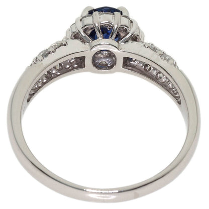 0.7ct Sapphire Diamond Ring Platinum PT900 5.6g　Ladies