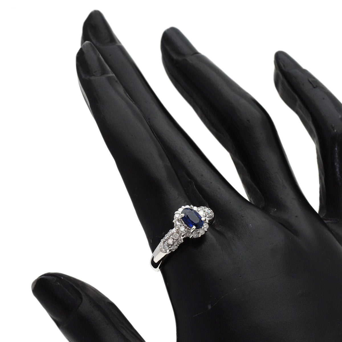 0.7ct Sapphire Diamond Ring Platinum PT900 5.6g　Ladies