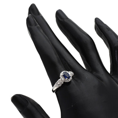 0.7ct Sapphire Diamond Ring Platinum PT900 5.6g　Ladies