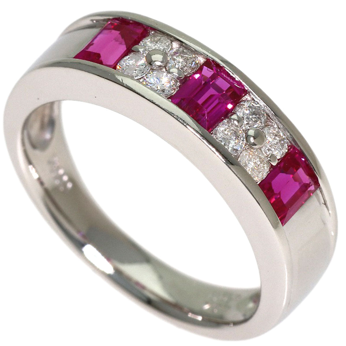 0.84ct Ruby Diamond Ring Platinum PT900 7.1g　Ladies