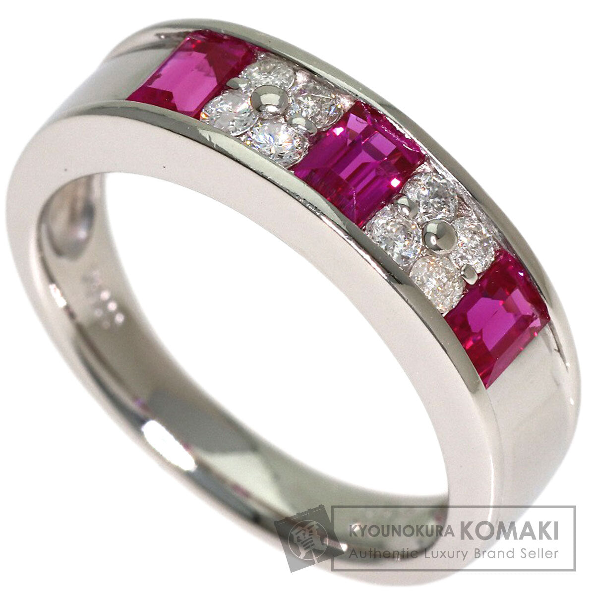 0.84ct Ruby Diamond Ring Platinum PT900 7.1g　Ladies