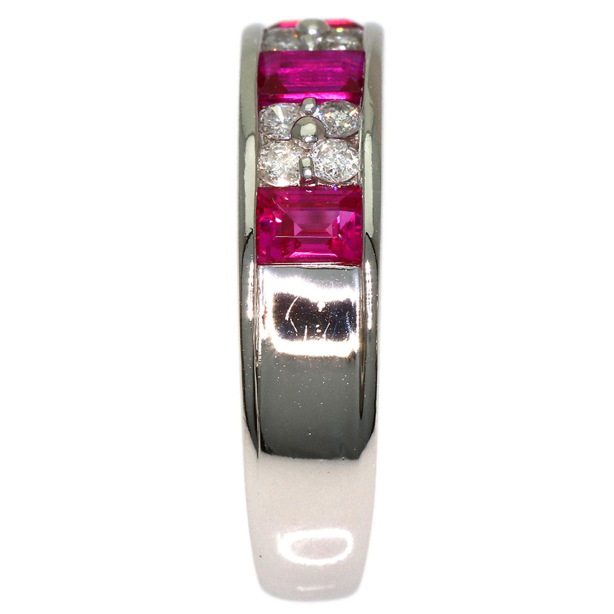 0.84ct Ruby Diamond Ring Platinum PT900 7.1g　Ladies