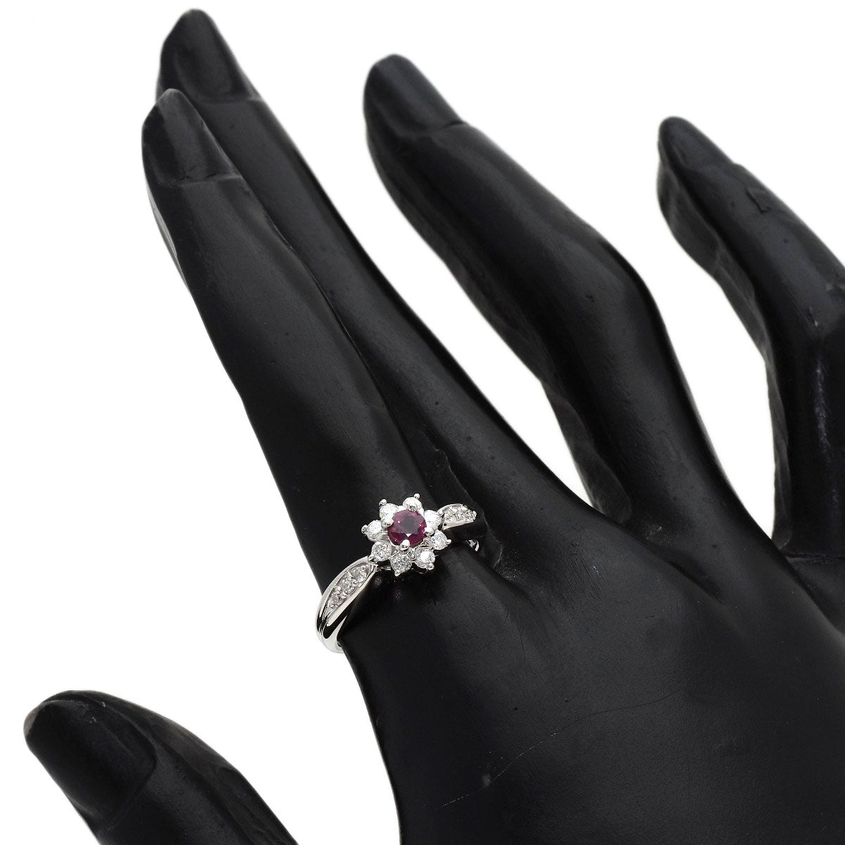 0.25ct Ruby Diamond Ring Platinum PT900 5g　Ladies
