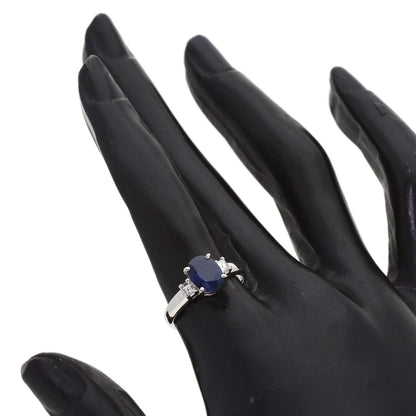 1.71ct Sapphire Diamond Ring Platinum PT900 3.8g　Ladies
