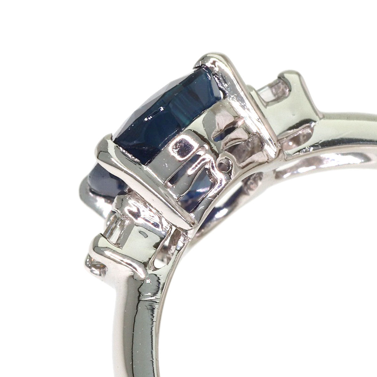 1.71ct Sapphire Diamond Ring Platinum PT900 3.8g　Ladies