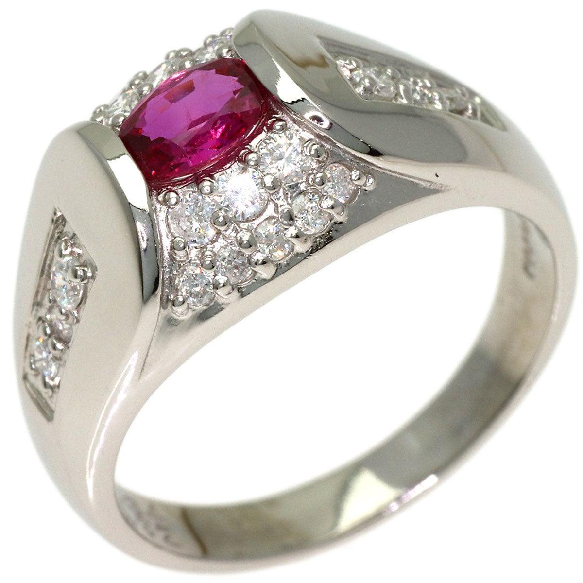 0.34ct Ruby Diamond Ring Platinum PT900 6.1g　Ladies