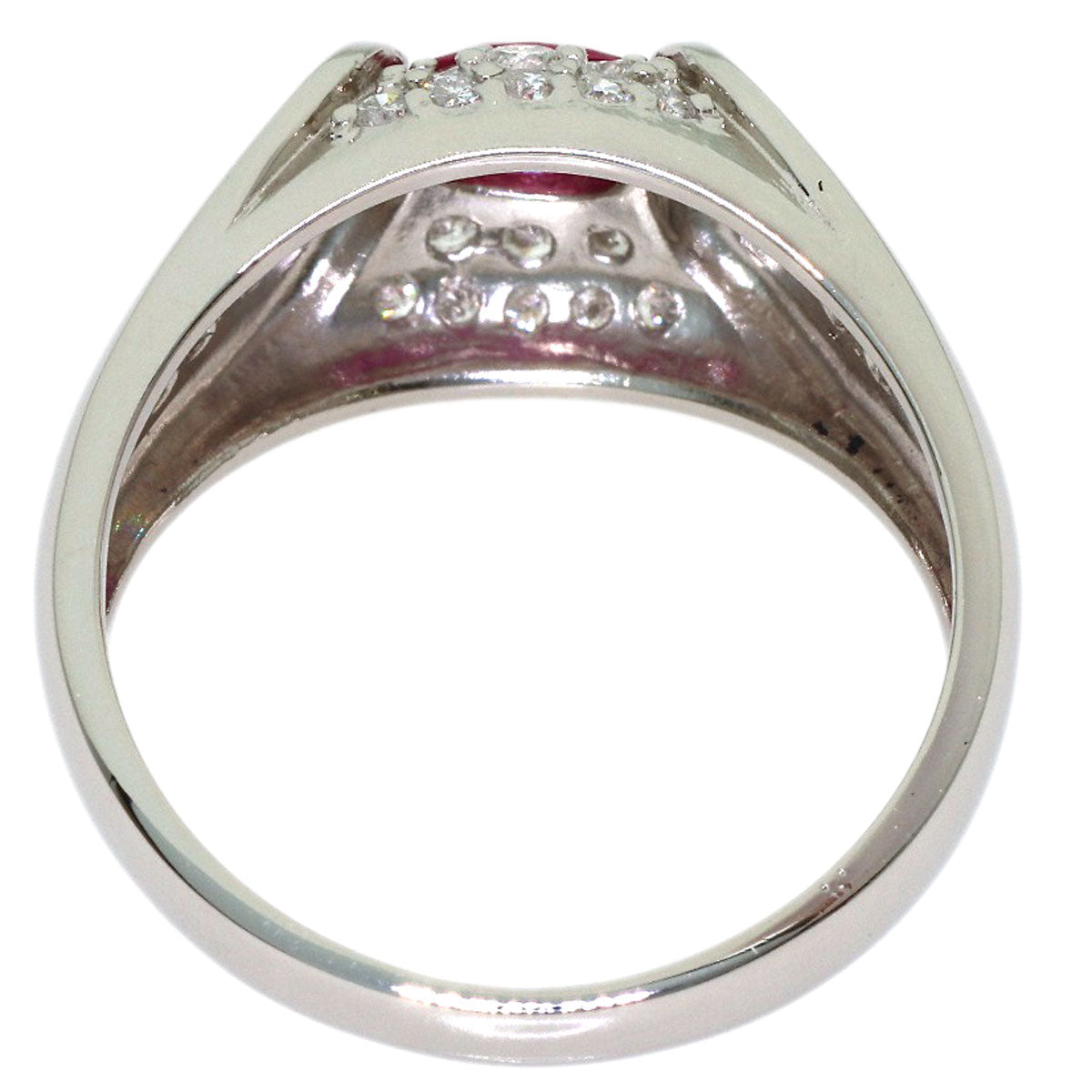 0.34ct Ruby Diamond Ring Platinum PT900 6.1g　Ladies