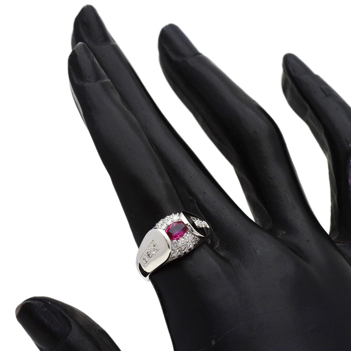 0.34ct Ruby Diamond Ring Platinum PT900 6.1g　Ladies
