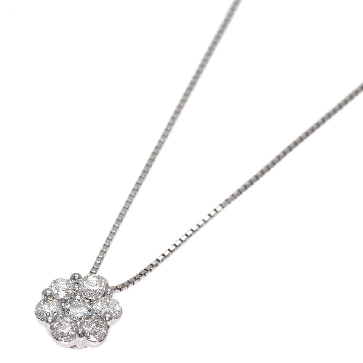 0.5ct Diamond Necklace K18 White Gold 3.1g　Ladies